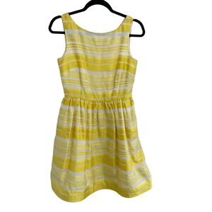 Lilly Pulitzer Silk Yellow White Stripe Sleeveless Fit & Flare Dress Size 6 ASIS
